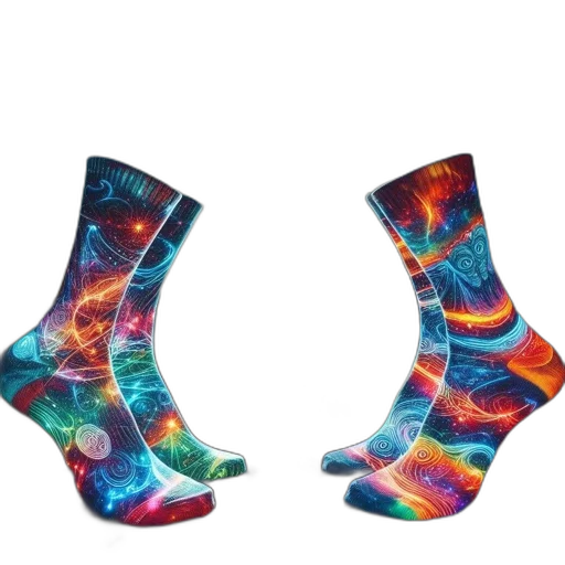 shoes, outer space, colorful, neon transparent PNG cut-out
