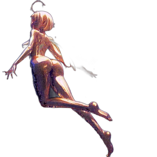 robot, dress, creature, staff transparent PNG cut-out