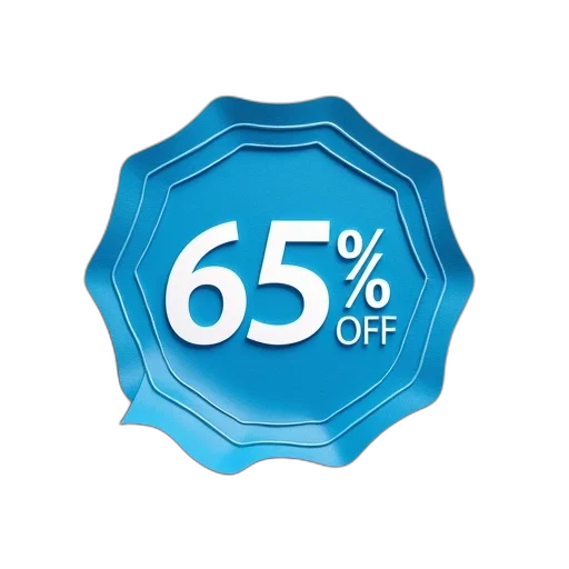 blue, percent, discount, label transparent PNG cut-out