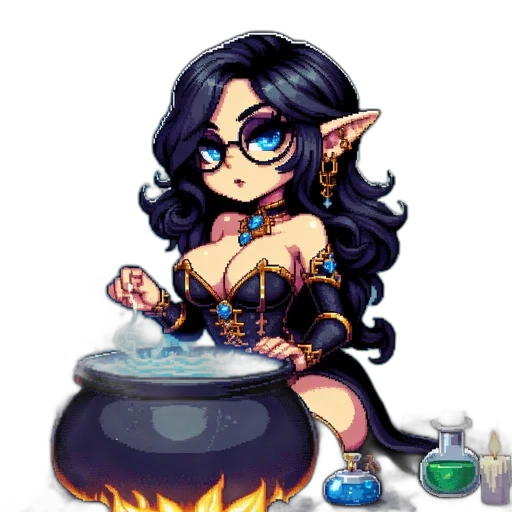 pixel art, fantasy art, concept art, cartoon transparent PNG cut-out