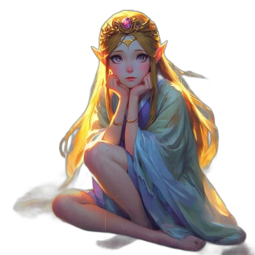 crown, dress, jewelry, fantasy art transparent PNG cut-out