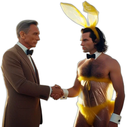 concept art, two, men, one transparent PNG cut-out