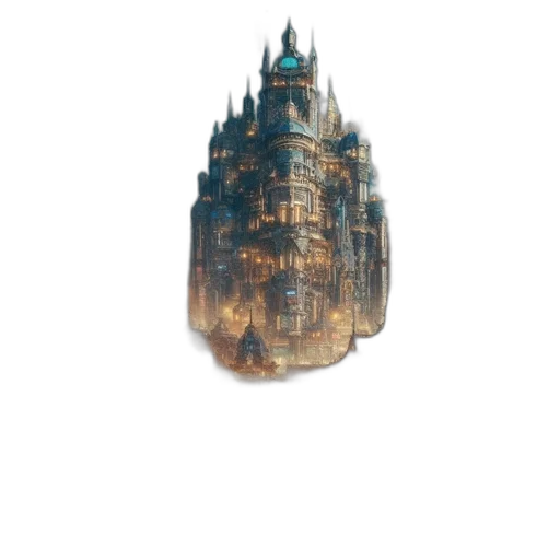 crown, building, dragon, staff transparent PNG cut-out