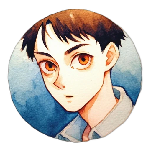 face, staff, watercolor, anime transparent PNG cut-out