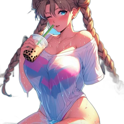 dress, staff, vaporwave, anime transparent PNG cut-out