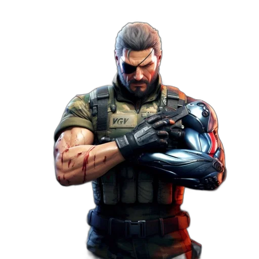 weapon, face, concept art, comic book art transparent PNG cut-out