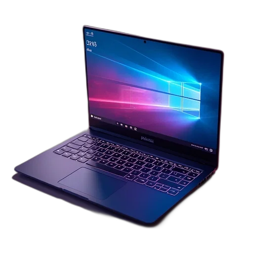 3d render, cyberpunk, asus, zenbook transparent PNG cut-out