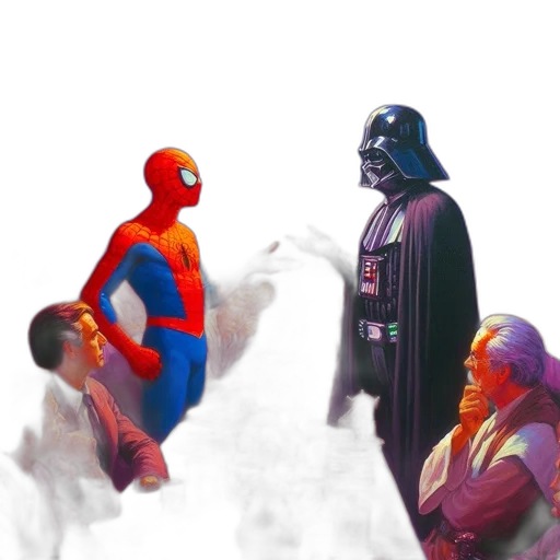 mask, comic book art, concept art, 3d render transparent PNG cut-out