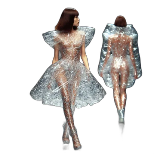 dress, jacket, 3d render, concept art transparent PNG cut-out