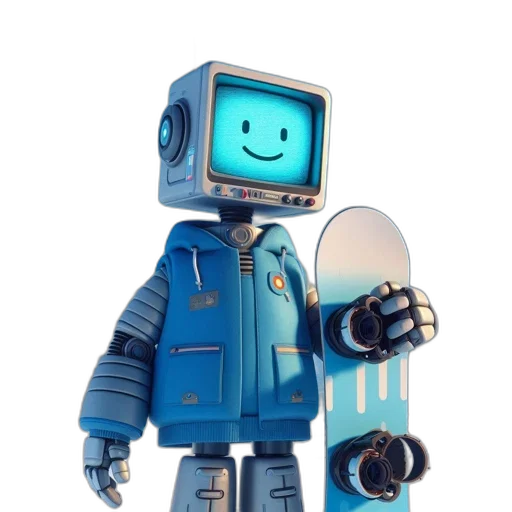 robot, 3d render, concept art, pixel art transparent PNG cut-out