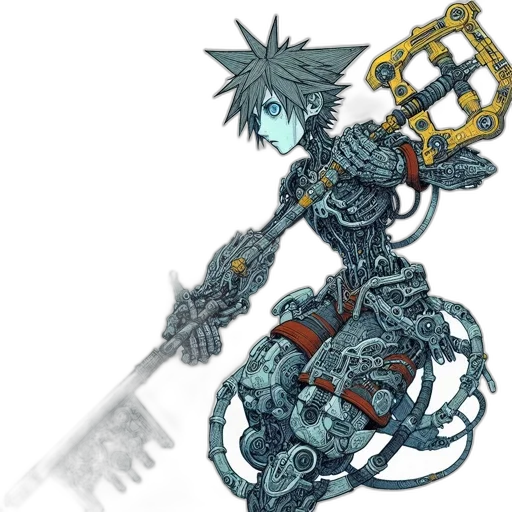 weapon, sword, robot, staff transparent PNG cut-out