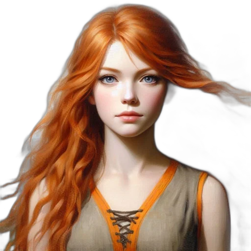 hair, face, dress, jewelry transparent PNG cut-out