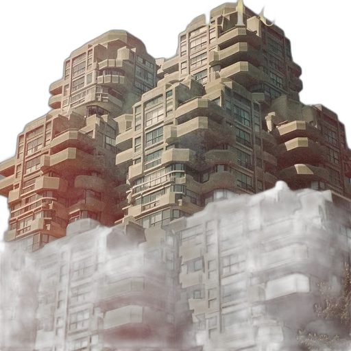 building, robot, concept art, 3d render transparent PNG cut-out