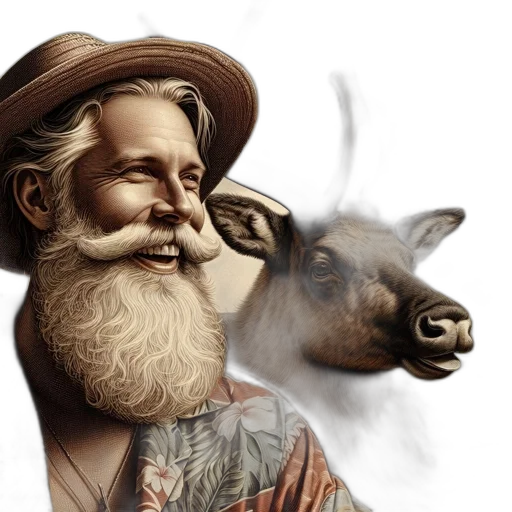 hat, animal, face, photorealistic transparent PNG cut-out