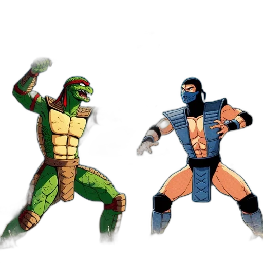 concept art, comic book art, pixel art, 3d render transparent PNG cut-out