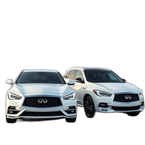 car, two, white, infiniti transparent PNG cut-out