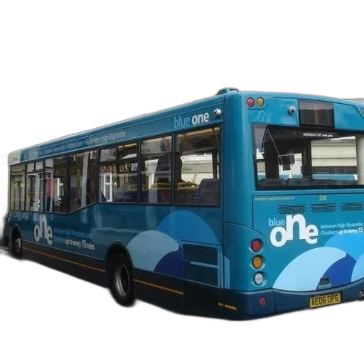 3d render, blue, bus, word transparent PNG cut-out