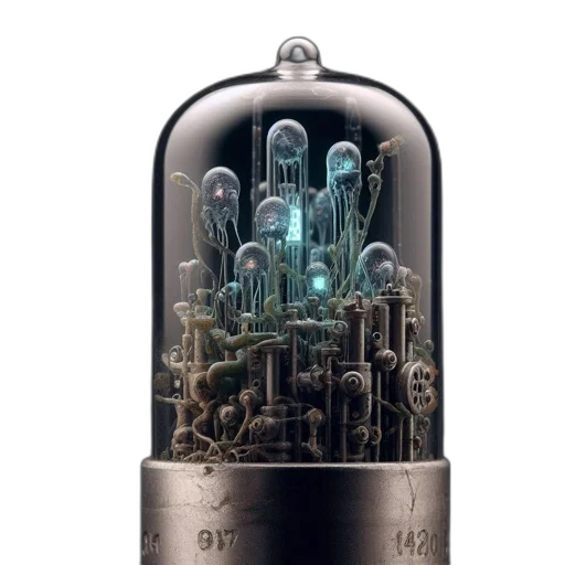 bottle, cyberpunk, concept art, 3d render transparent PNG cut-out