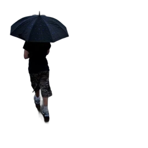 umbrella, jacket, hat, staff transparent PNG cut-out