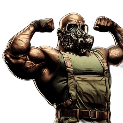 mask, comic book art, concept art, earth tones transparent PNG cut-out