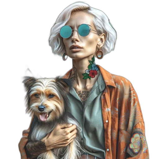 jacket, animal, concept art, cyberpunk transparent PNG cut-out