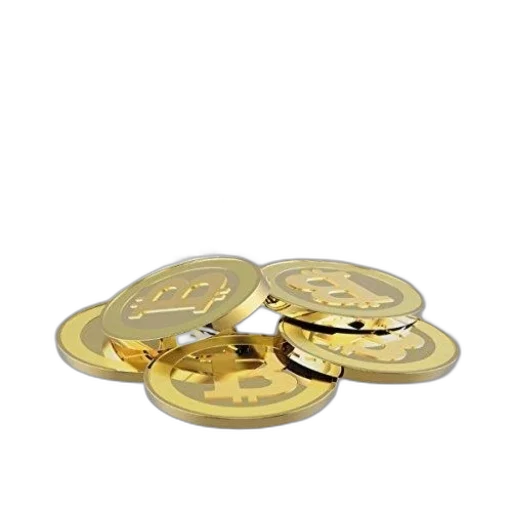 jewelry, 3d render, golden, bitcoin transparent PNG cut-out