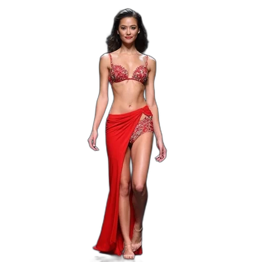 dress, concept art, red, miss transparent PNG cut-out