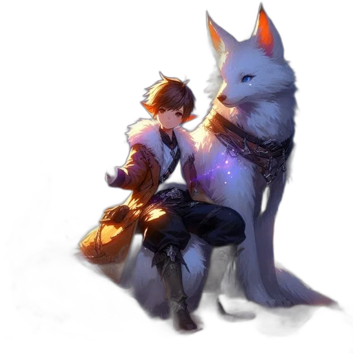 staff, creature, animal, fantasy art transparent PNG cut-out