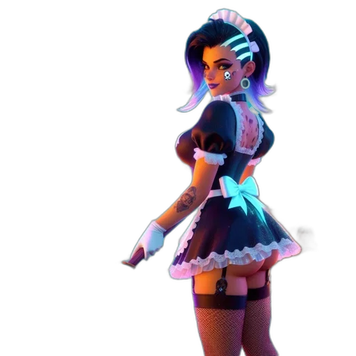 dress, staff, weapon, robot transparent PNG cut-out