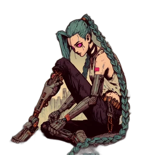 weapon, jacket, cyberpunk, pixel art transparent PNG cut-out
