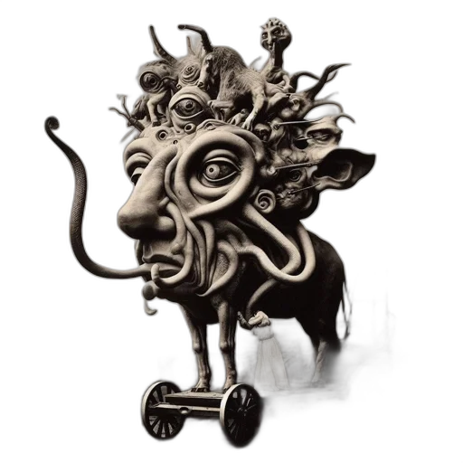 crown, mask, staff, dragon transparent PNG cut-out