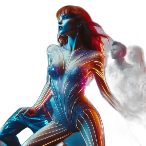concept art, comic book art, woman, radiant transparent PNG cut-out
