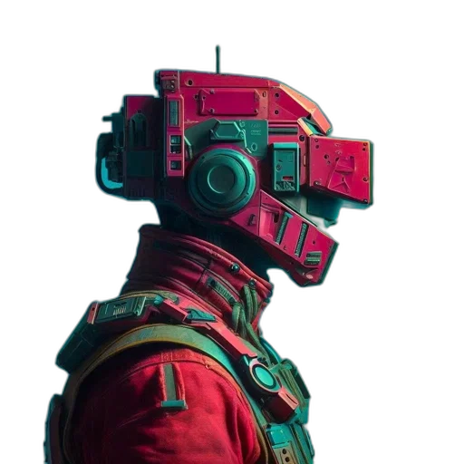 robot, mask, face, weapon transparent PNG cut-out