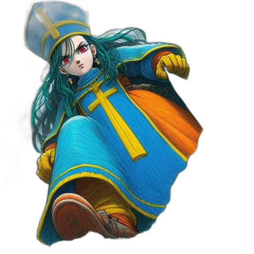 jacket, dress, weapon, staff transparent PNG cut-out