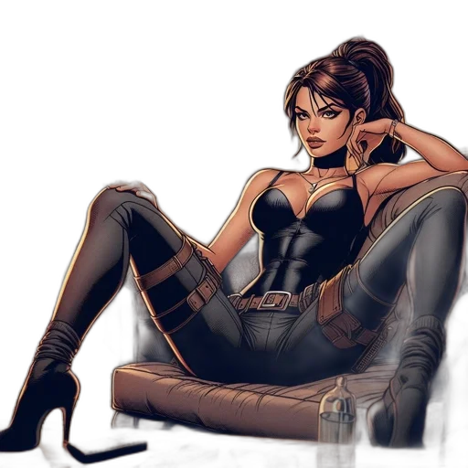 comic book art, concept art, cyberpunk, fantasy art transparent PNG cut-out