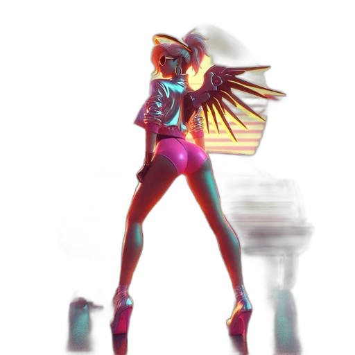 robot, weapon, jacket, staff transparent PNG cut-out