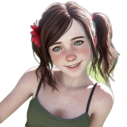 face, flower, creature, dress transparent PNG cut-out