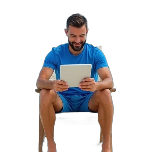 furniture, staff, man, sitting transparent PNG cut-out