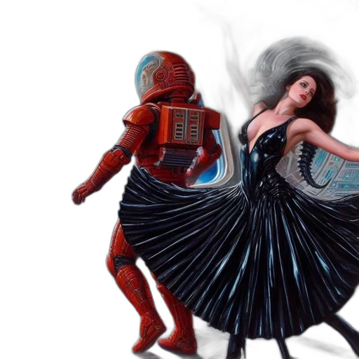 robot, dress, concept art, cyberpunk transparent PNG cut-out