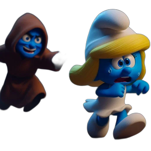 concept art, 3d render, blue, two transparent PNG cut-out