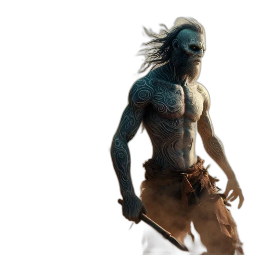 creature, mask, staff, dragon transparent PNG cut-out