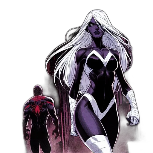 comic book art, concept art, two, characters transparent PNG cut-out