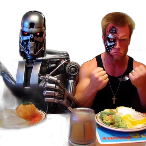 robot, food, outer space, inside transparent PNG cut-out