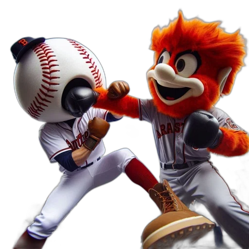 two, anthropomorphic, animal, mascots transparent PNG cut-out