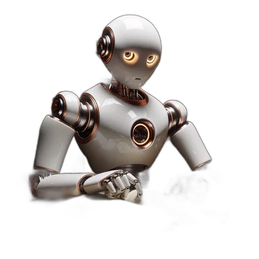 robot, 3d render, concept art, cyberpunk transparent PNG cut-out