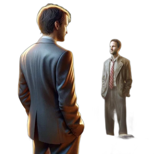 jacket, face, robot, staff transparent PNG cut-out