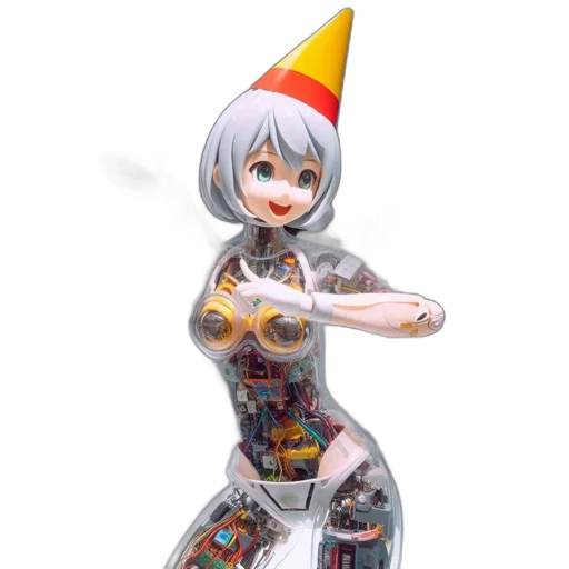 robot, dress, weapon, 3d render transparent PNG cut-out