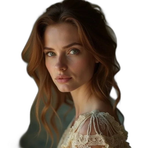 dress, face, crown, hair transparent PNG cut-out