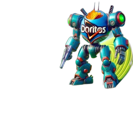 robot, weapon, staff, 3d render transparent PNG cut-out