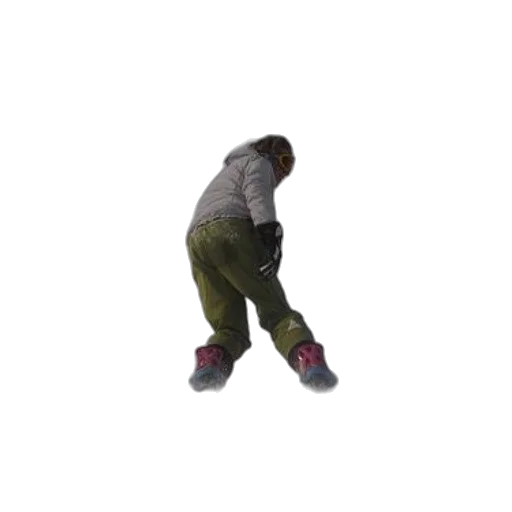 jacket, shoes, creature, staff transparent PNG cut-out